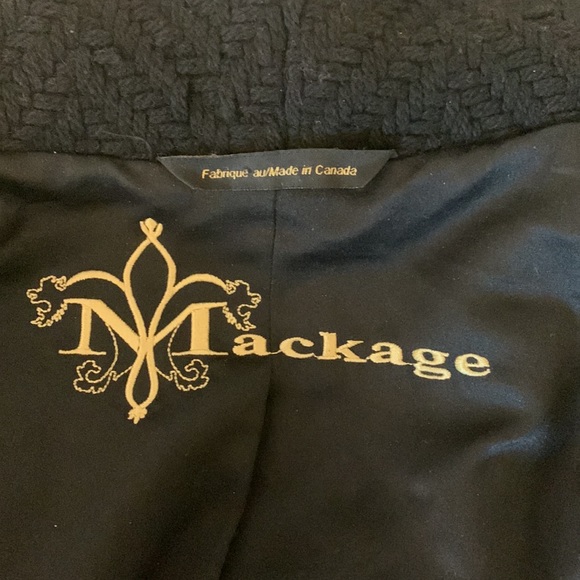 Mackage black wool jacket with leather detail in XS. - Picture 4 of 9
